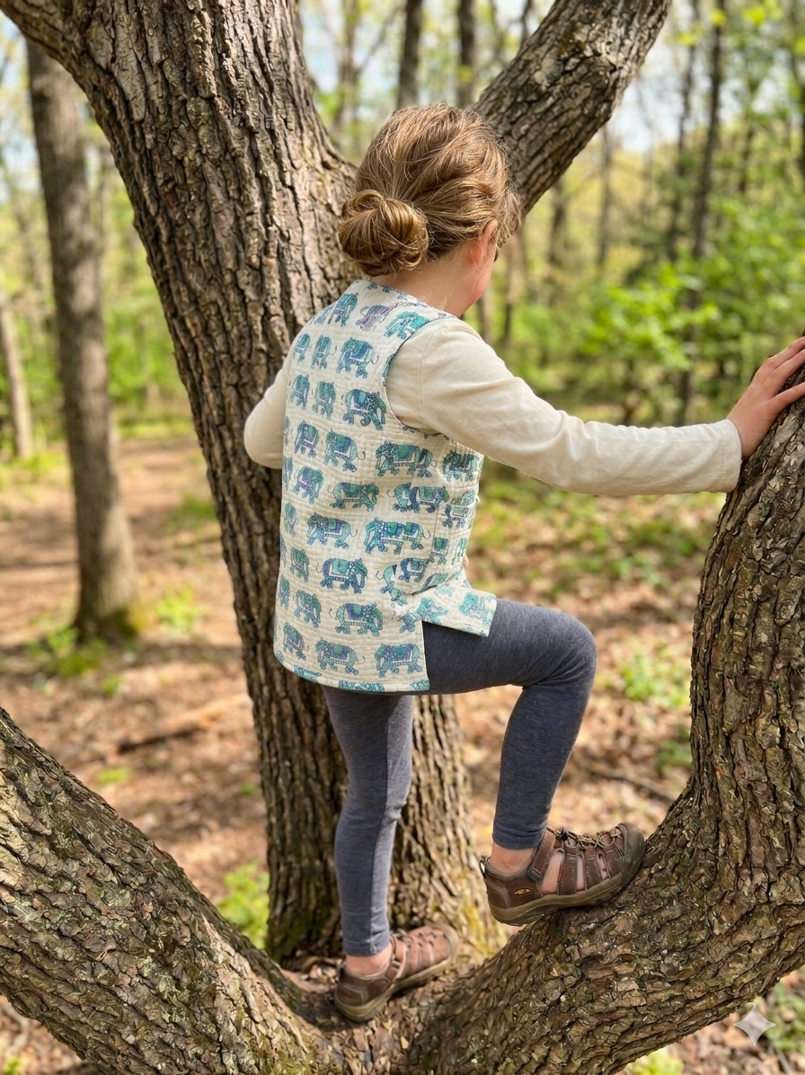 Elephant March Quilted Vest
