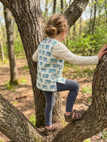 Elephant March Quilted Vest