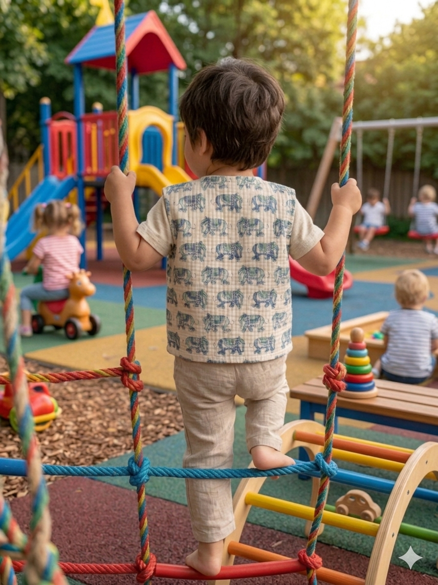 Elephant March Quilted Vest