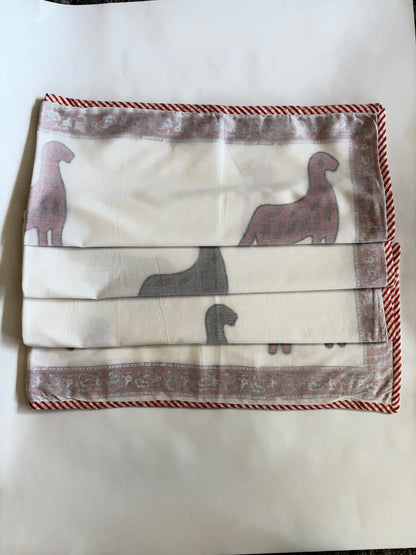 Baby Blanket - Red border with Dinosaur design