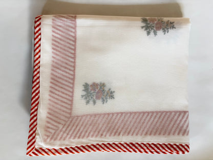 Baby Blanket - Red border with flower print