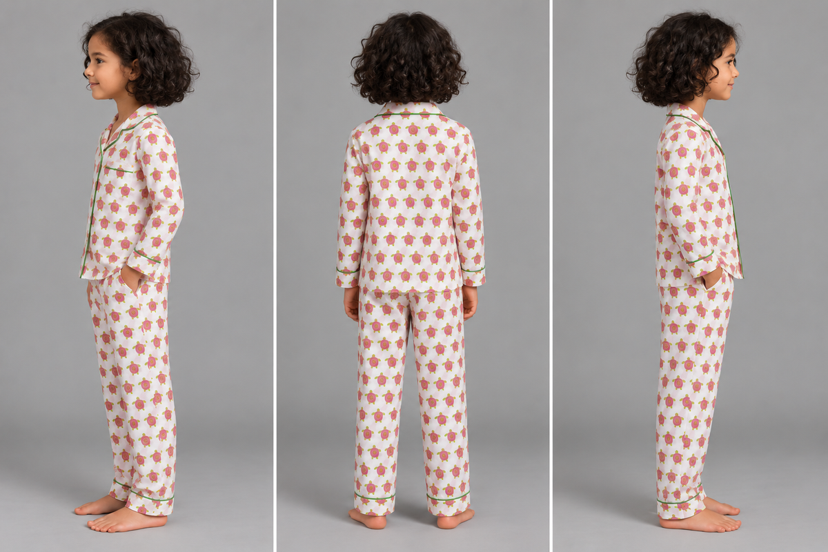 Pink Turtle Cotton Set