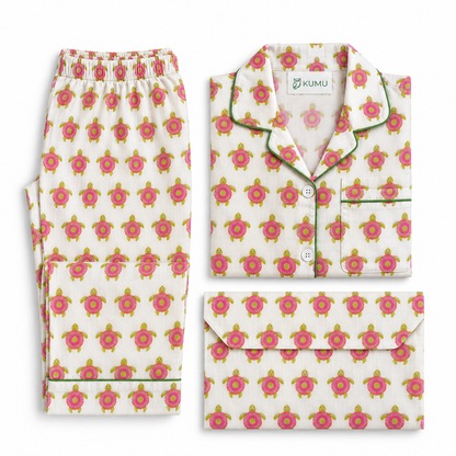 Pink Turtle Cotton Set