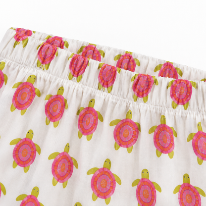 Pink Turtle Cotton Set