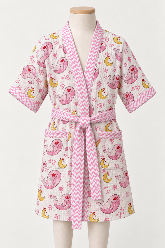 Dolphin - Moon Swim Robe - Pink