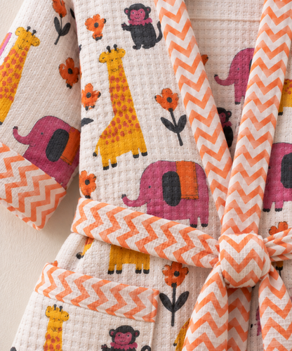 Jungle Jamboree Swim Robe - Pink and Orange