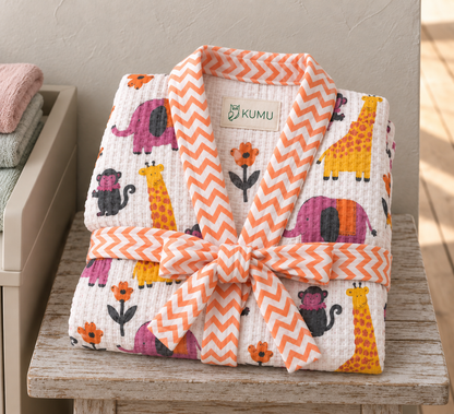 Jungle Jamboree Swim Robe - Pink and Orange